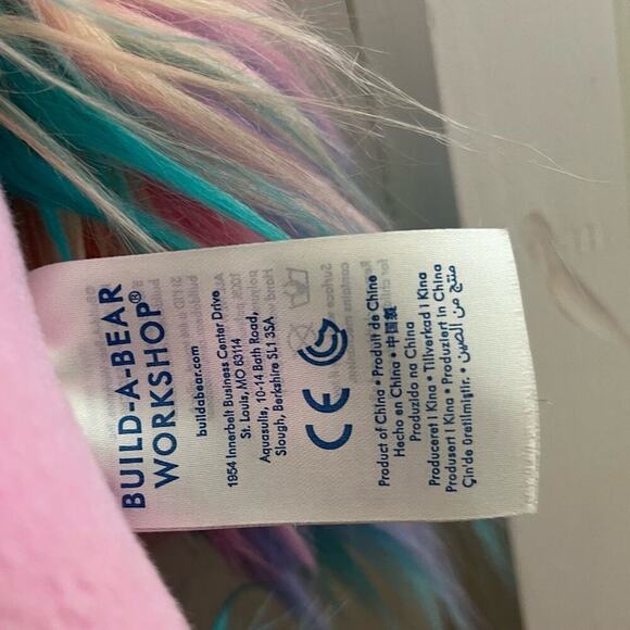ADORABLE🦄 Build A Bear- PINK Unicorn w/ Multicolored Mane and Tail!! -2019 - Picture 6 of 7